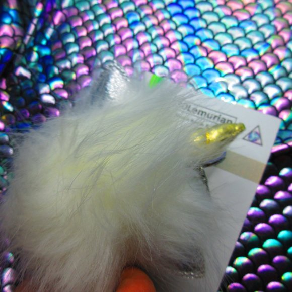 Unicorn Puffball Pom Pom Keychain - Picture 5 of 5